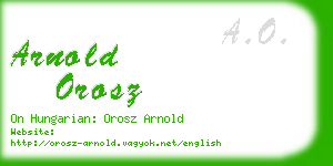 arnold orosz business card